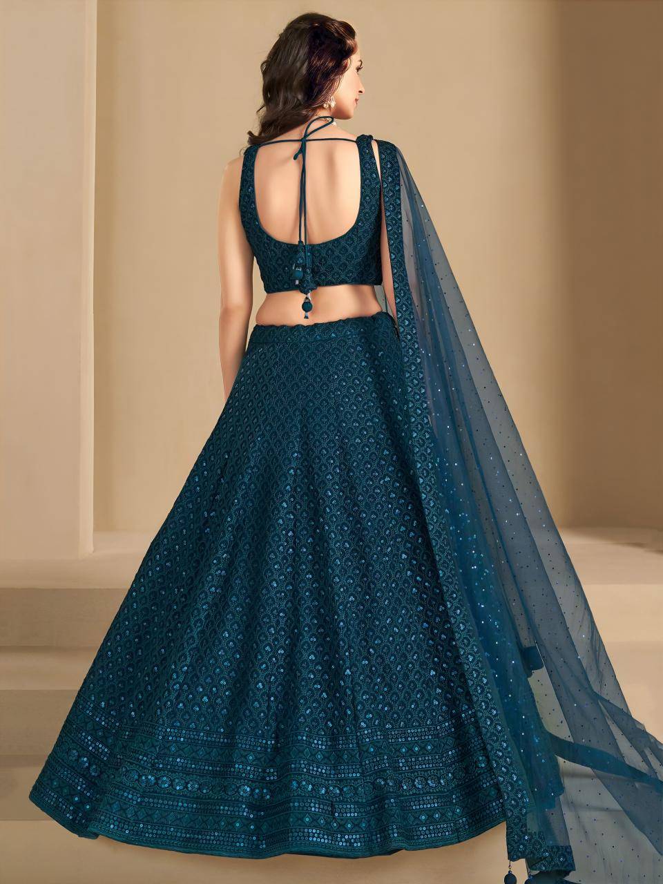 Florance vol 1 Georgette Blue Latest lehenga choli designs for retailers